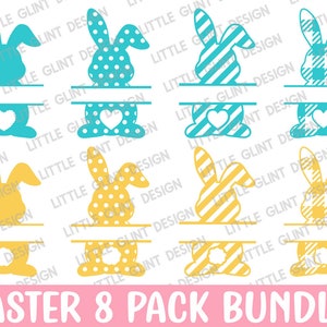 Bunny Name Svg Bundle, Easter Svg, Monogram Svg, Bunny Svg, Bunny Monogram, Easter Monogram Cut files, Rabbit Name, Svg Files For Cricut