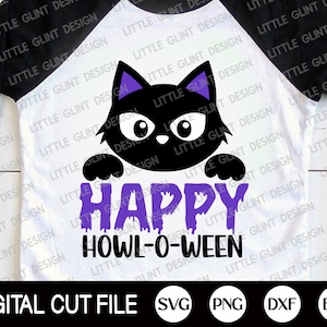 Happy Howl-o-ween Svg, Halloween Svg, Spooky Svg, Black Cat Clip Art, Huisdier, Hond, Funny Halloween Pet Shirt Svg, Dxf, Svg Files For Cricut