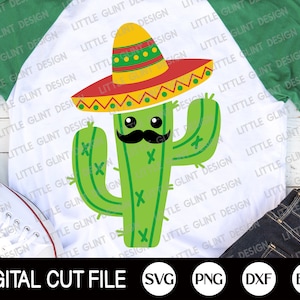 Cinco de Mayo Svg, Cactus Svg, Bigode Svg, Mexican Svg, Cinco de Mayo Png, Cactus Clip art, Kids Shirt, Dxf, Svg Files For Cricut