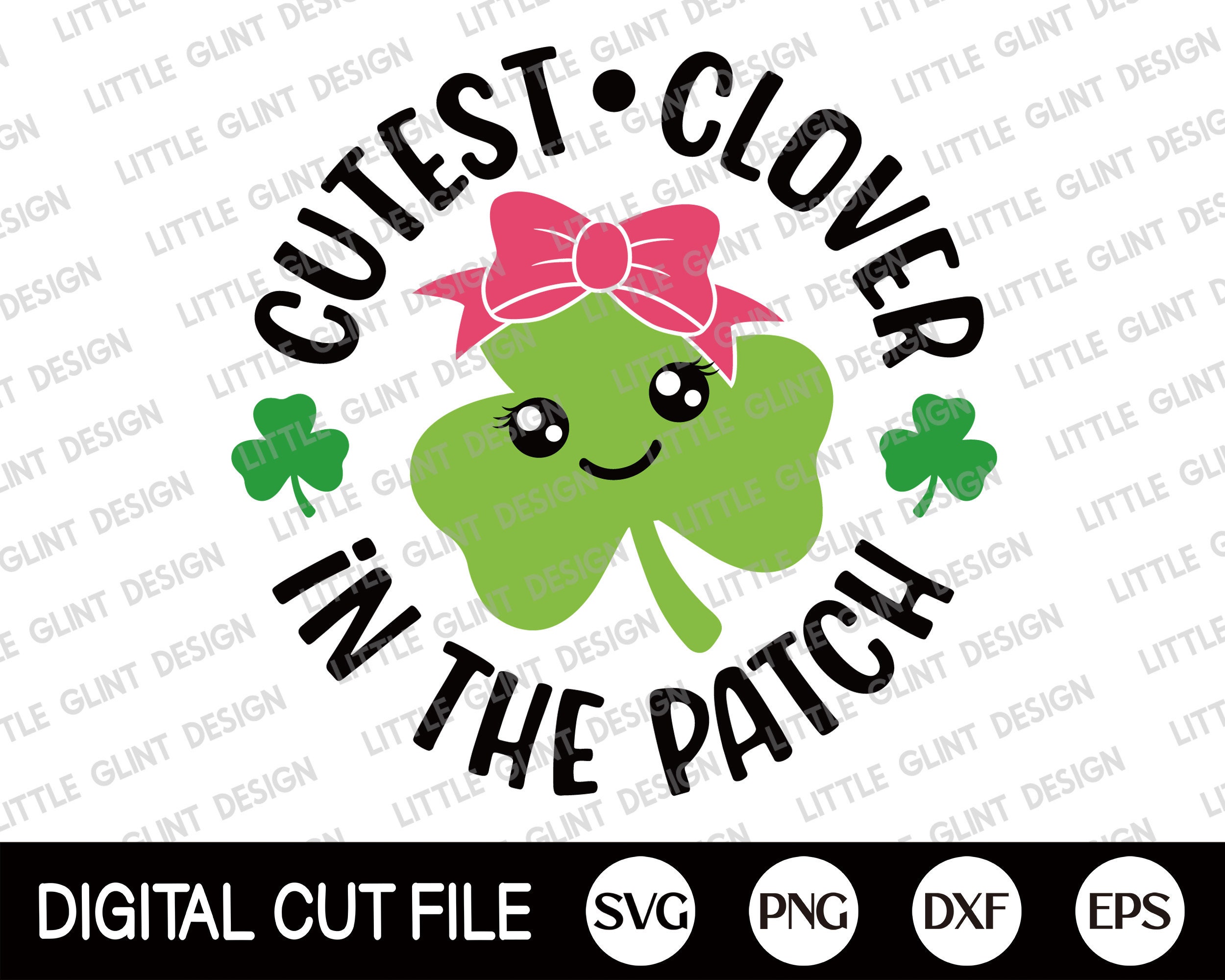 St Patricks Day Svg Cutest Clover in the Patch Svg Lucky | Etsy