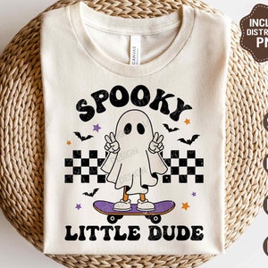 Halloween SVG PNG, Gruseliger kleiner Dude SVG, Geist Png, Retro Halloween Junge Shirt, SVG-Dateien für Cricut