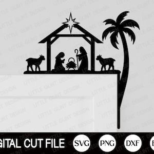 Christmas Door Corner Svg, Christmas Svg, Nativity Svg, Door Decor, Holiday, Glowforge Svg, Door Trim Png, Dxf, Svg Files For Cricut