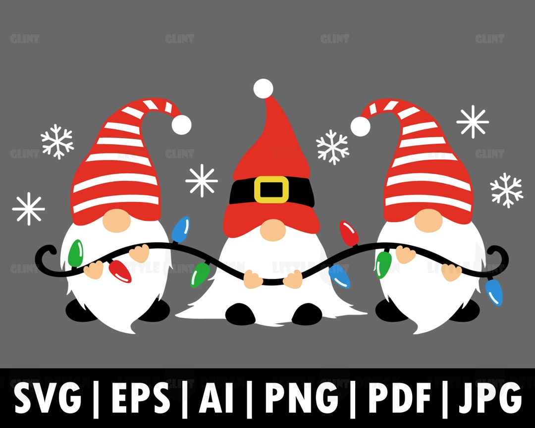 Christmas Gnomes Svg, Christmas Lights Svg, Merry Christmas Svg, Gnome ...