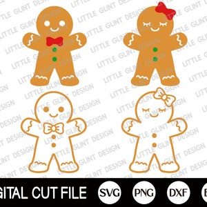 LebkuchenMädchen und Jungen SVG, Lustiges WeihnachtsSVG, Lebkuchenmann, Lebkuchenmädchen Svg, Weihnachtskeksshirt, Svg Dateien für Cricut