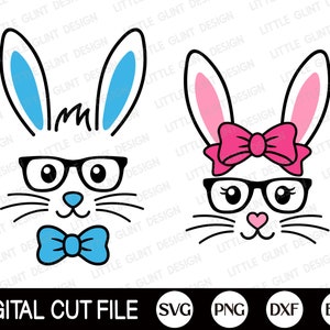 Ostern Brille Hase SVG, Ostern SVG, Osterhase Svg, Baby Junge Svg, Baby Mädchen, Kinder Oster Shirt, Png, Svg Dateien für Cricut, Silhouette
