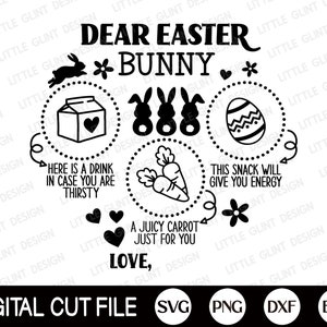 Easter Bunny Tray Svg, Easter Svg, Dear Easter Cookie Tray Svg, Carrot Plate Svg, Bunny Plate Dxf, Svg Files For Cricut, Silhouette image 3