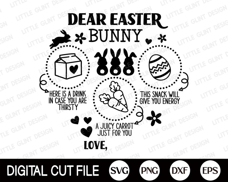 Easter Bunny Tray Svg, Easter Svg, Dear Easter Cookie Tray Svg, Carrot Plate Svg, Bunny Plate Dxf, Svg Files For Cricut, Silhouette image 3