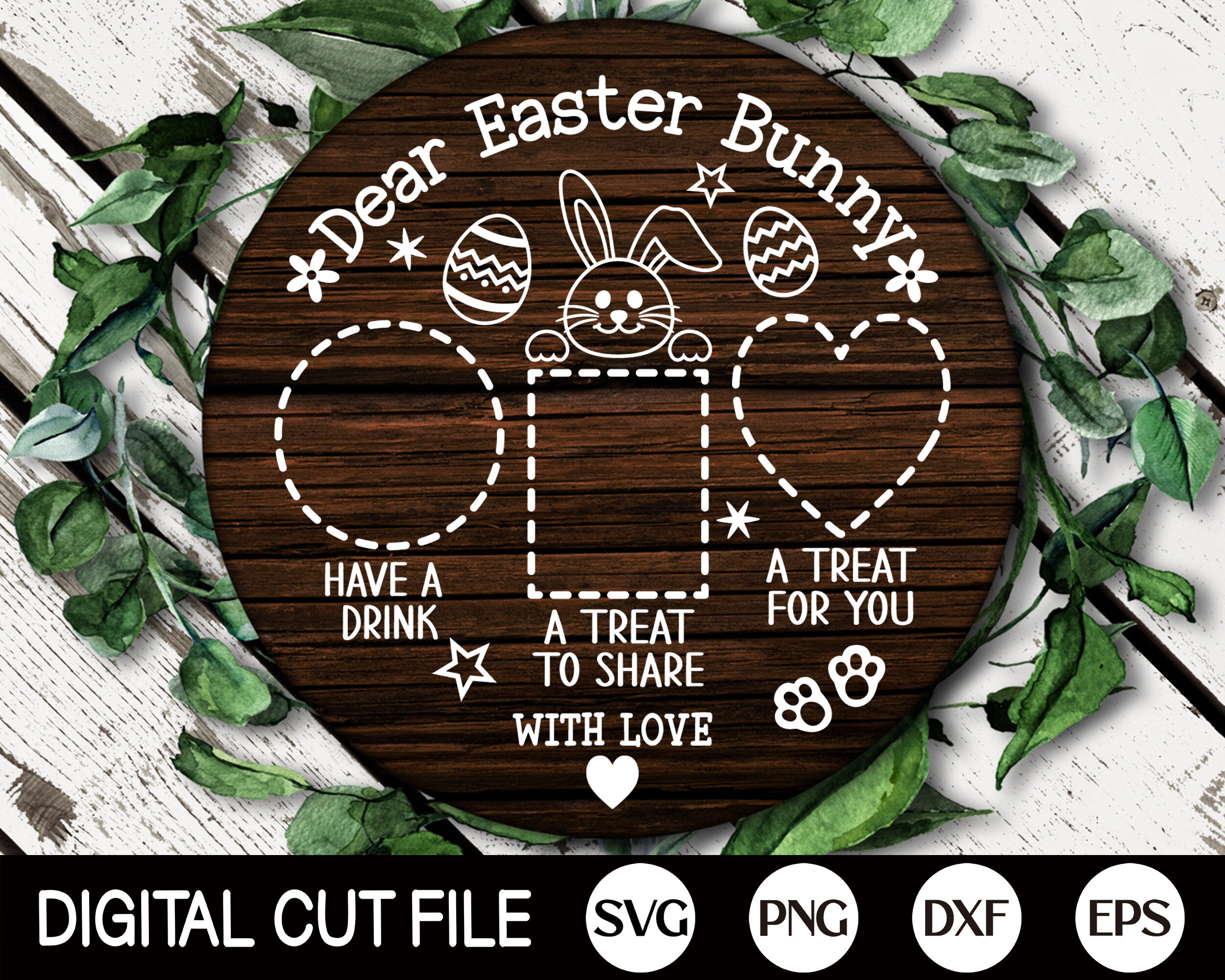 Dear Easter Bunny Tray Svg Easter Svg Dear Easter Cookie Etsy