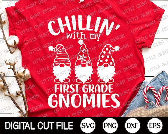 Christmas With My First Grade Gnomies T-Shirt Christmas With My First Grade Gnomies T-Shirt