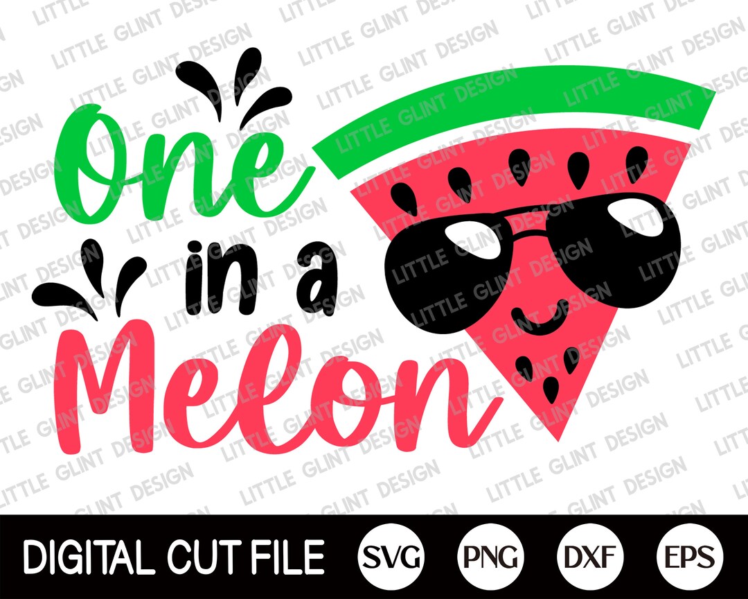 One in a Melon Svg, Summer Svg, Beach Cut Files, Watermelon Svg ...