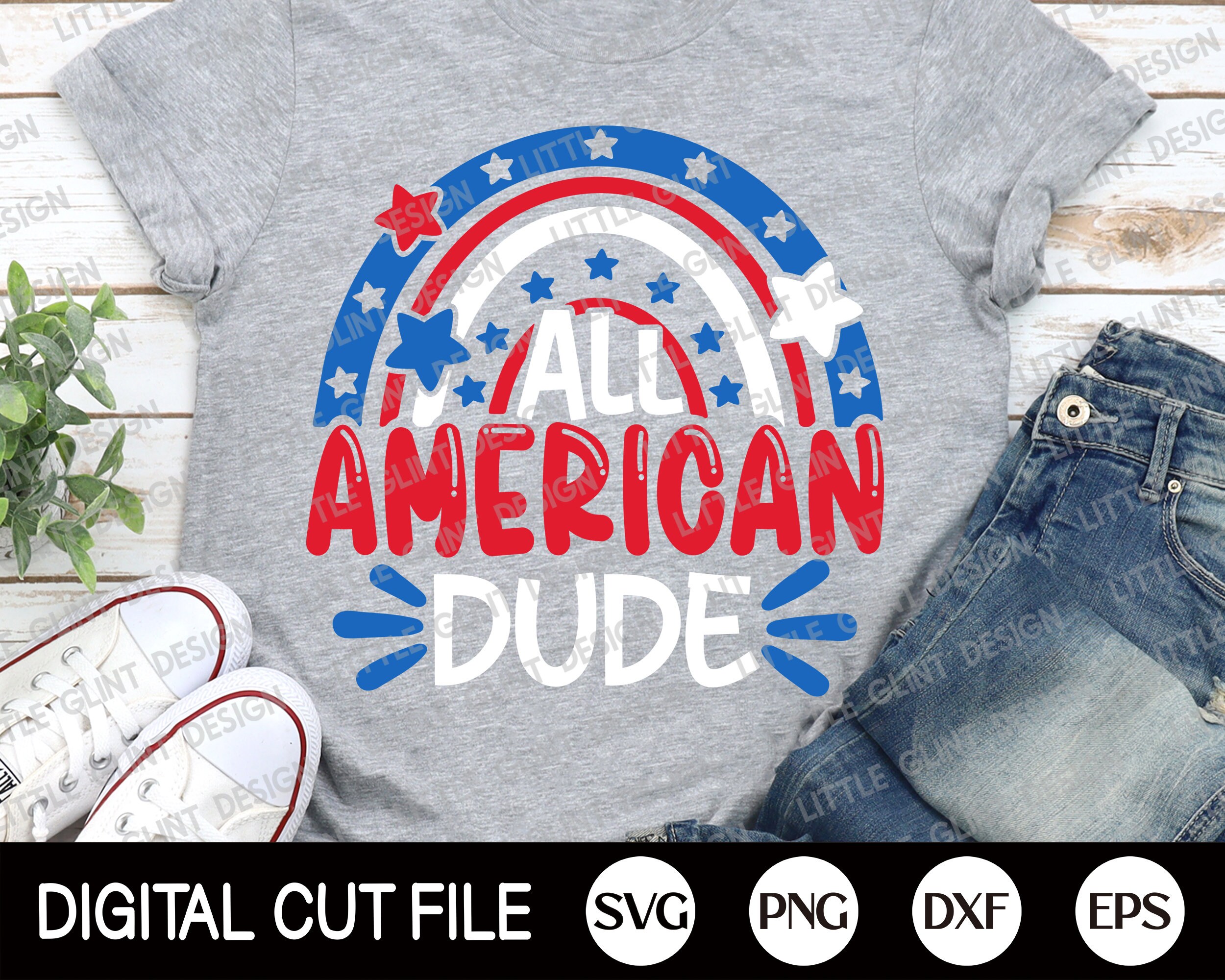 Fourth of July Svg All American Dude Svg Independence day | Etsy