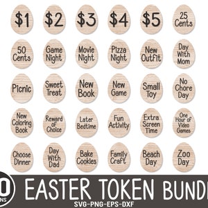 30 Ostern SVG, Oster LaserDateien, Ostern Münze SVG, Ostern Ei Preise, Ostern Münze, Kinder Laser, Glowforge Datei