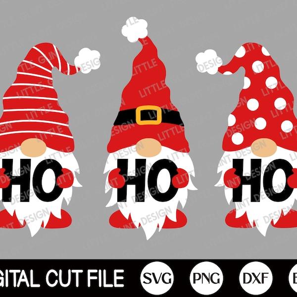 Gnome de Noël SVG, Ho Ho Ho Svg, SVG de Noël, Gnome Svg, Gnomes Png, Gnomies de Noël, Chemise de Noël, Png, Dxf, Fichiers Svg pour Cricut