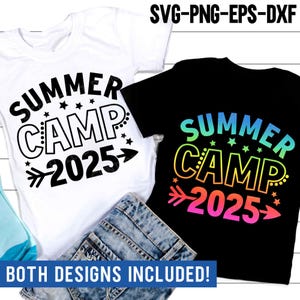 Zomerkamp 2025 SVG, Camping Svg, zomer citaat Svg, zomervakantie Shirt, Camp Life png, Svg-bestanden voor Cricut