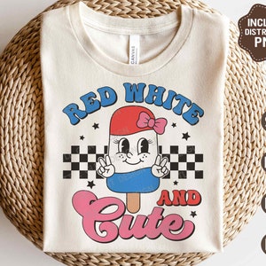 Rot, weiß und süß SVG, 4. Juli SVG, 4. Juli Shirt, American Girl Png, Retro 4. Juli Shirt, Sublimation, SVG-Dateien für Cricut