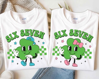 Funny Six Seven lucky shamrock SVG PNG, Boy and Girl St Patricks Day Kids Png, Lucky png, Funny St Patricks Shirt Design