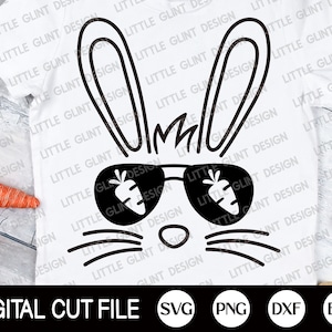 Jour de Pâques Svg, Happy Easter Bunny Svg, Chemise de lapin de Pâques, Christian Svg, Conception de chemise pour enfants, Carotte, Fichiers Svg pour Cricut, Silhouette