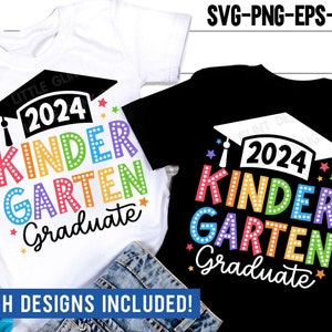 Maternelle diplômé 2024 PNG SVG, maternelle 2024 diplômé SVG, chemise rétro maternelle, sublimation Png, fichiers Svg pour Cricut