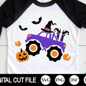 Halloween Pumpkin Truck Svg, Halloween Svg, Witch Svg, Halloween Costume, Monster Truck Svg, Halloween Shirt Svg, Png, Svg Files For Cricut