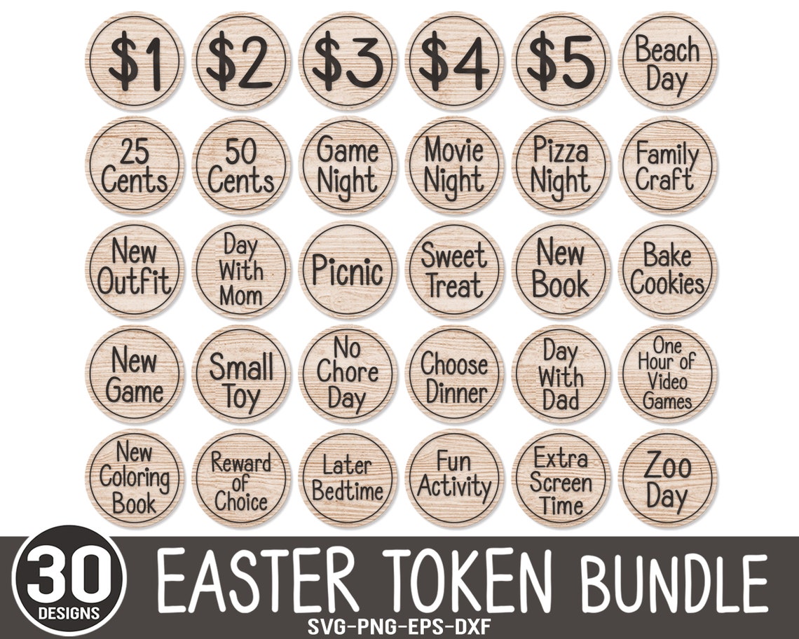 Redeemable Easter Token SVG Easter Laser Files Easter Coin Etsy Australia