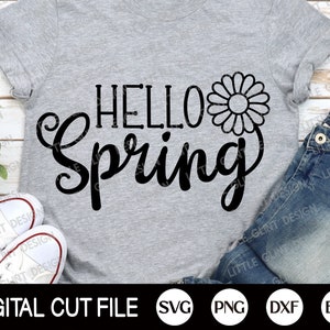 Hello Spring Svg, Daisy Spring Svg, Happy Spring Svg, Flower Cut Files, Svg Easter, Hello Spring Dxf, Svg Files For Cricut, Silhouette Files