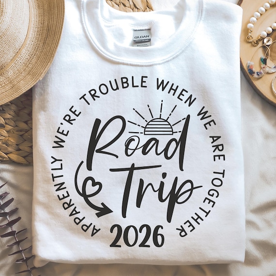 Road Trip 2026 Svg, Trouble Together Svg, Summer Quote Svg, Family Trip, Summer Vacation Shirt Svg, Png, Svg Files For Cricut