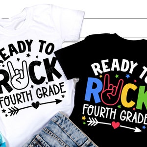 Ready To Rock Fourth Grade SVG, Back to school SVG, School Quote, Boy 1st day School Shirt, 4th Grade Gift, Png, Svg Files For Cricut