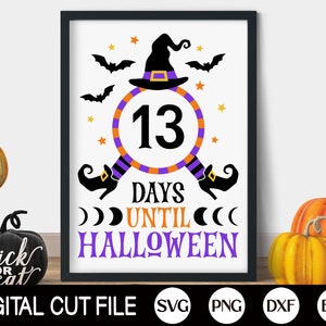 Halloween Countdown SVG, Halloween Svg, Halloween Calendar Svg, Halloween Decor, Png, Svg Files For Cricut