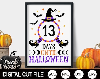 Halloween Countdown SVG, Halloween Svg, Halloween Calendar Svg, Halloween Decor, Png, Svg Files For Cricut