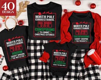 Funny Christmas Family Matching Shirt 2025 SVG Bundle, North Pole Correctional PNG, Christmas Svg, Holiday Png, Svg Files for Cricut