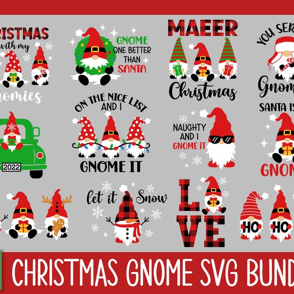 Christmas Gnome SVG Bundle, Christmas SVG Bundle, Gnomes Png, Gnome Svg Bundle, Holiday Gnome, Funny Christmas Shirt, Svg Files for Cricut
