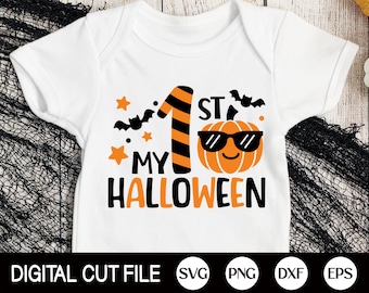 My 1st Halloween Boy Svg, Halloween Svg, Pumpkin Svg, First Halloween, Spooky, Funny Halloween, Baby Halloween Shirt, Svg Files For Cricut