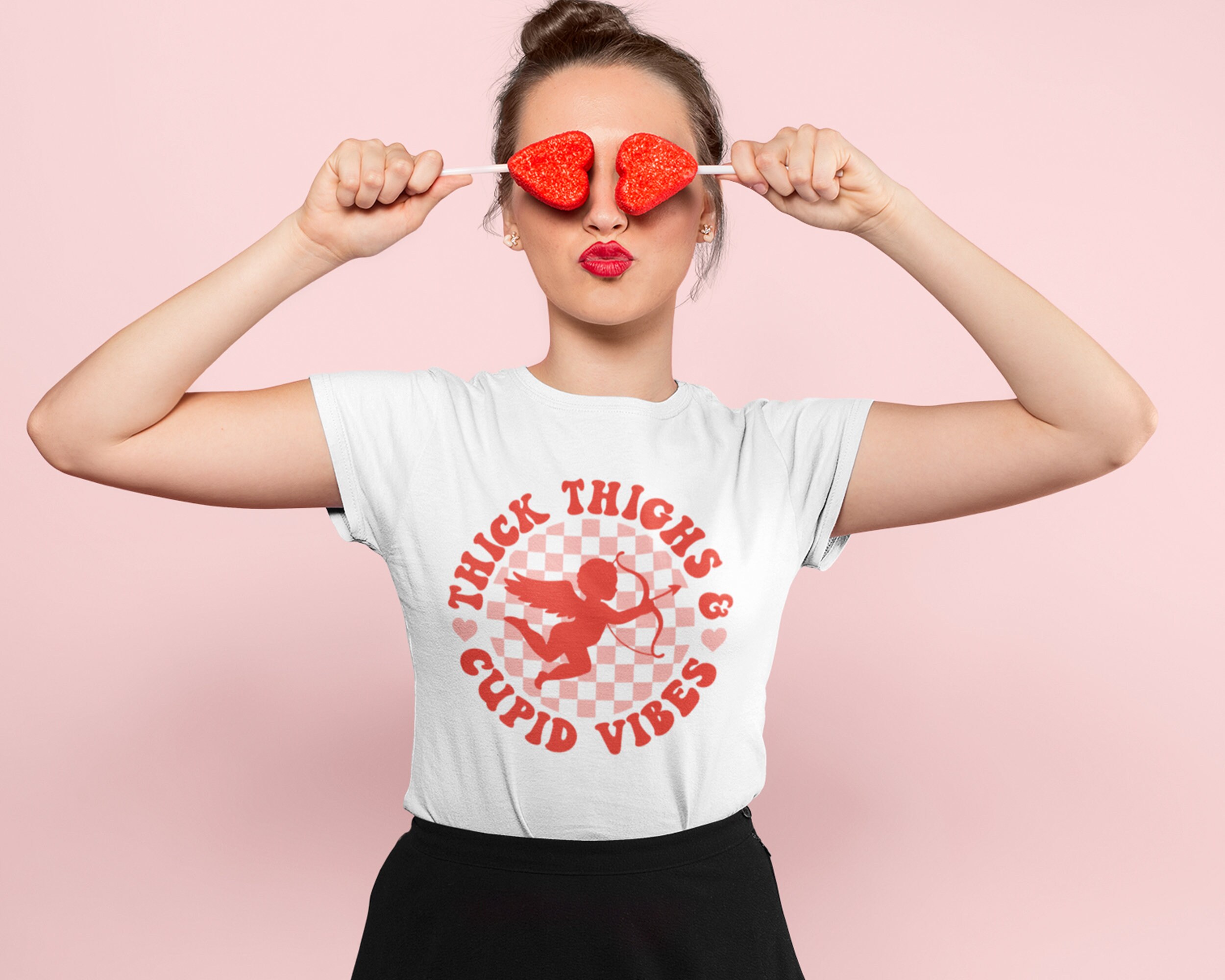 Thick Thighs Cupid Vibes SVG, Retro Valentine Svg, Vintage Valentines ...