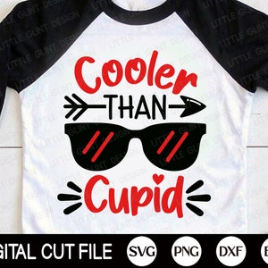 Cooler dan Cupid SVG, Valentine's Day Svg, Hearts, Love Png, Xoxo SVG, Boy Valentines cut file, Kids Valentine Shirt, Svg Files voor Cricut