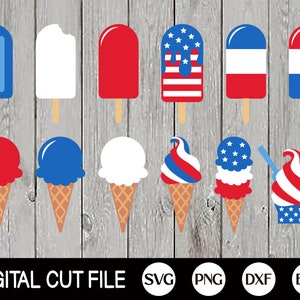 Patriotic Popsicle Svg Bundle, 4th of July Svg, American Flag Svg, Independence day, Fourth of July, America Ice Cream, Svg Files For Cricut