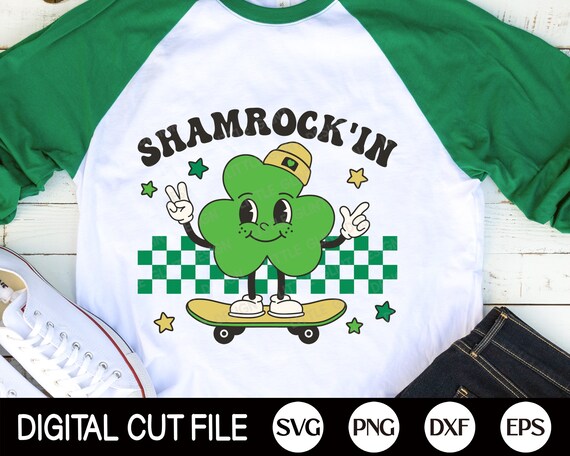 St Patricks Day Shamrock Skateboard Skateboarding Kids Boys T-Shirt St Patricks Day Shamrock Skateboard Skateboarding Kids Boys T-Shirt