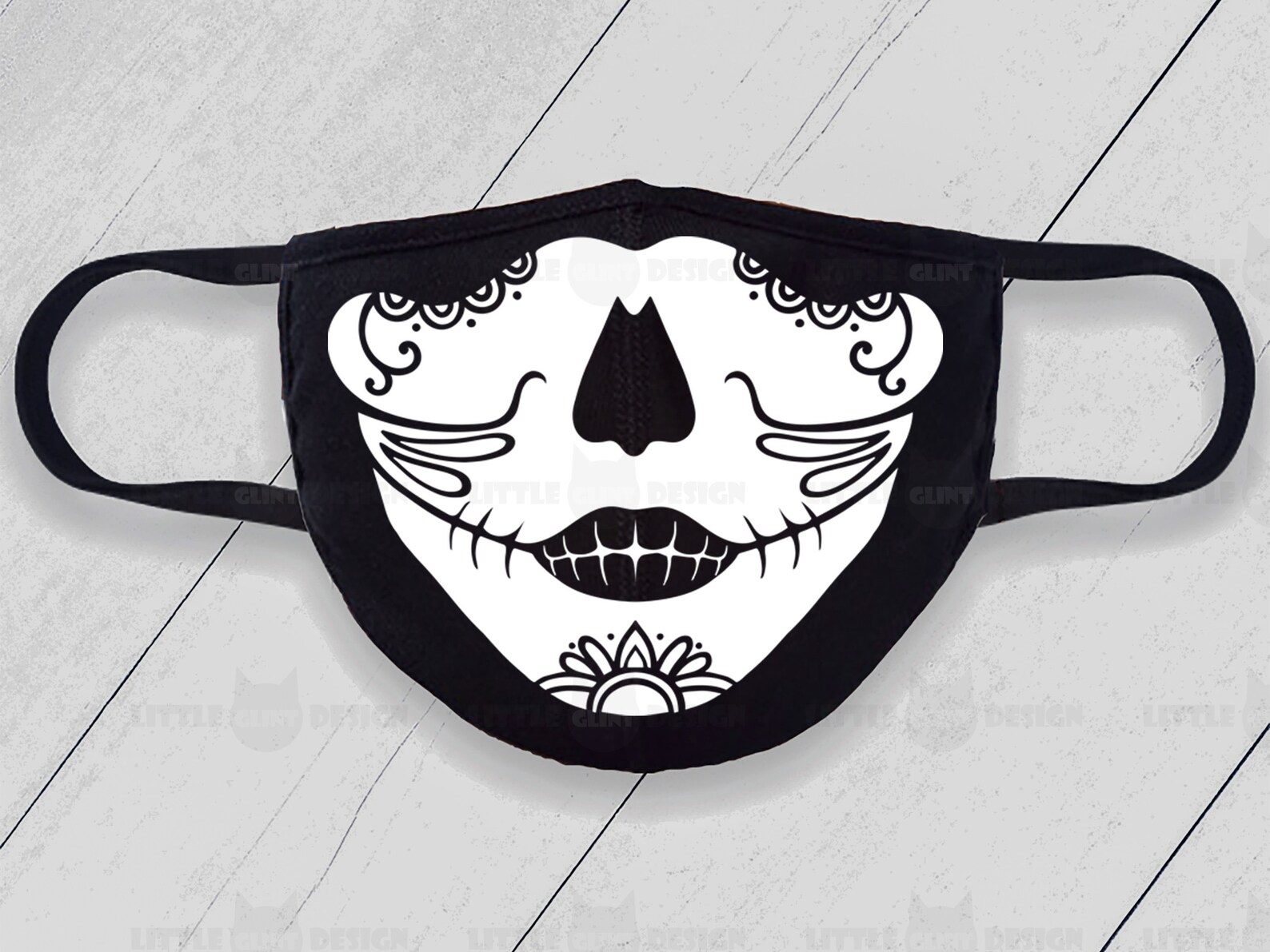 Skull Face Mask SVG halloween mask svg Skull Mask Clip Art Etsy