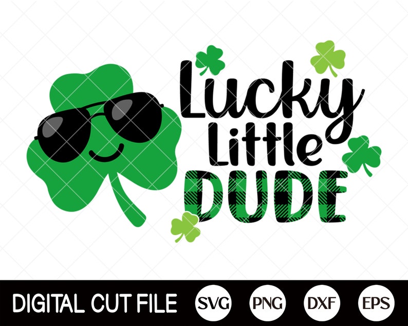 Lucky Little Dude, St Patrick's Day Svg, Clover svg, Shamrock Svg, St Patricks Boys Shirts, Svg Files For Cricut, Silhouette image 2