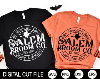 Salem Broom Company SVG, Halloween Quote Vintage T Shirt, Halloween Svg, Witch Svg, Salem Broom Co Png, Png, Svg Files For Cricut