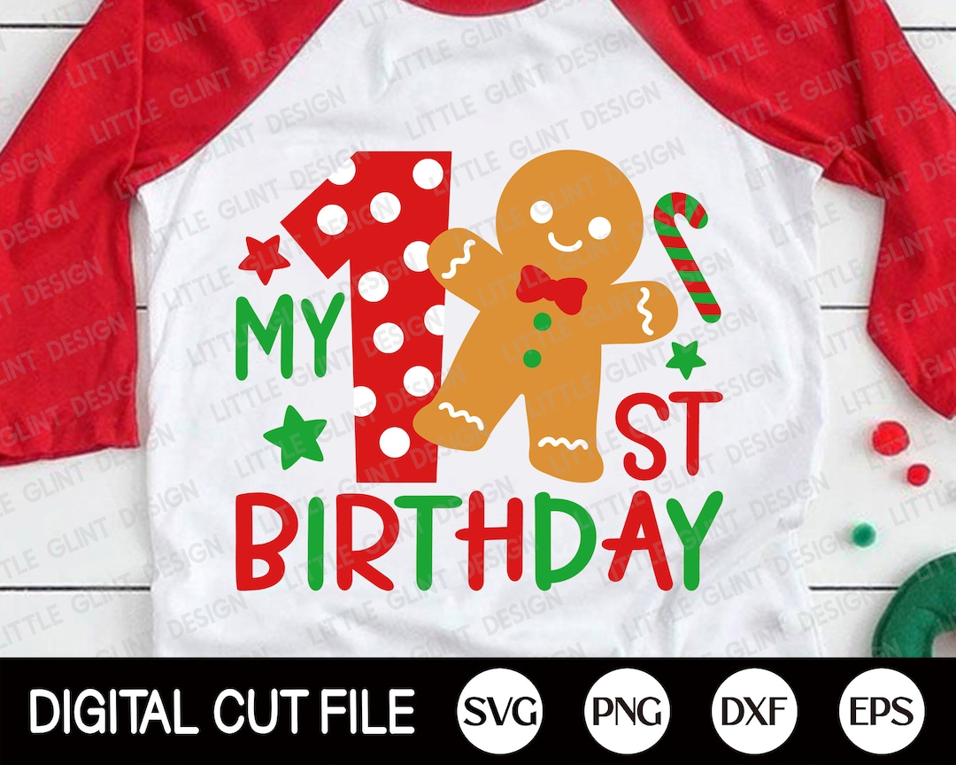 My First Birthday Shirt SVG Baby Christmas Svg Cookies Clip - Etsy