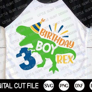 Dinosaurus Verjaardag Jongen Rex Svg, 3e Verjaardag Svg, Birthday Boy, T-rex Svg, Kids Drie Verjaardag, Verjaardag Saurus Shirt, Svg Bestanden Voor Cricut