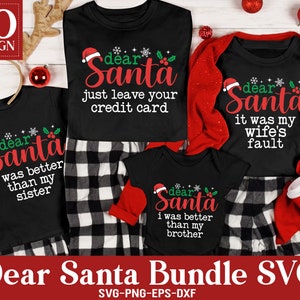 50 pacchetto SVG caro Babbo Natale, camicia natalizia in famiglia abbinata, divertente Natale Svg, file Svg per Cricut