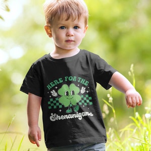 St Patrick Day SVG, Shamrock Svg, Retro Clover Svg, Here For The Shenanigans Png, Saint Patricks Teacher Shirt, Svg Files For Cricut image 2