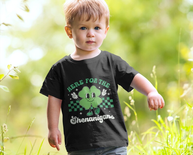 St Patrick Day SVG, Shamrock Svg, Retro Clover Svg, Here For The Shenanigans Png, Saint Patricks Teacher Shirt, Svg Files For Cricut image 2