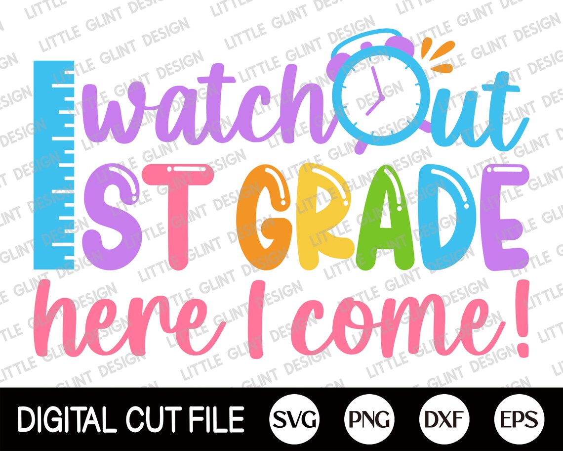 Banner 'Watch Out First Grade Here I Come' – Mehrfarbig Glitzernd, 2,4 M Band, Für Einschulung