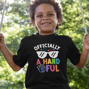 Officiellt en handfull Svg, femte födelsedag Svg, 5-årsdagsfest T-shirt, pojkars födelsedagspresent, barntröja design, Png, Svg-filer för Cricut bild 3