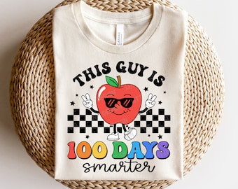 100 days of school SVG, This Guy is 100 Days Smarter Png, 100 days Boys, Retro 100 days of school Teacher Shirt, Svg Files for Cricut
