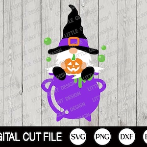 Halloween Svg, Halloween Witch Gnome Svg, Gnome with Pumpkin, Halloween Gnome Svg, Candy Corn Svg, Halloween Shirt Svg, Svg Files For Cricut