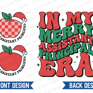 Nauczyciel Bożego Narodzenia SVG PNG, W mojej wesołej erze asystenta dyrektora Png, Koszulka nauczyciela Bożego Narodzenia w stylu retro, Pliki SVG dla Cricut