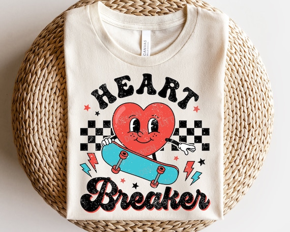 Heart Breaker SVG, Valentine SVG, Retro Heart Png, Love Quote, Kids Valentines Day Shirts, Svg Files for Cricut